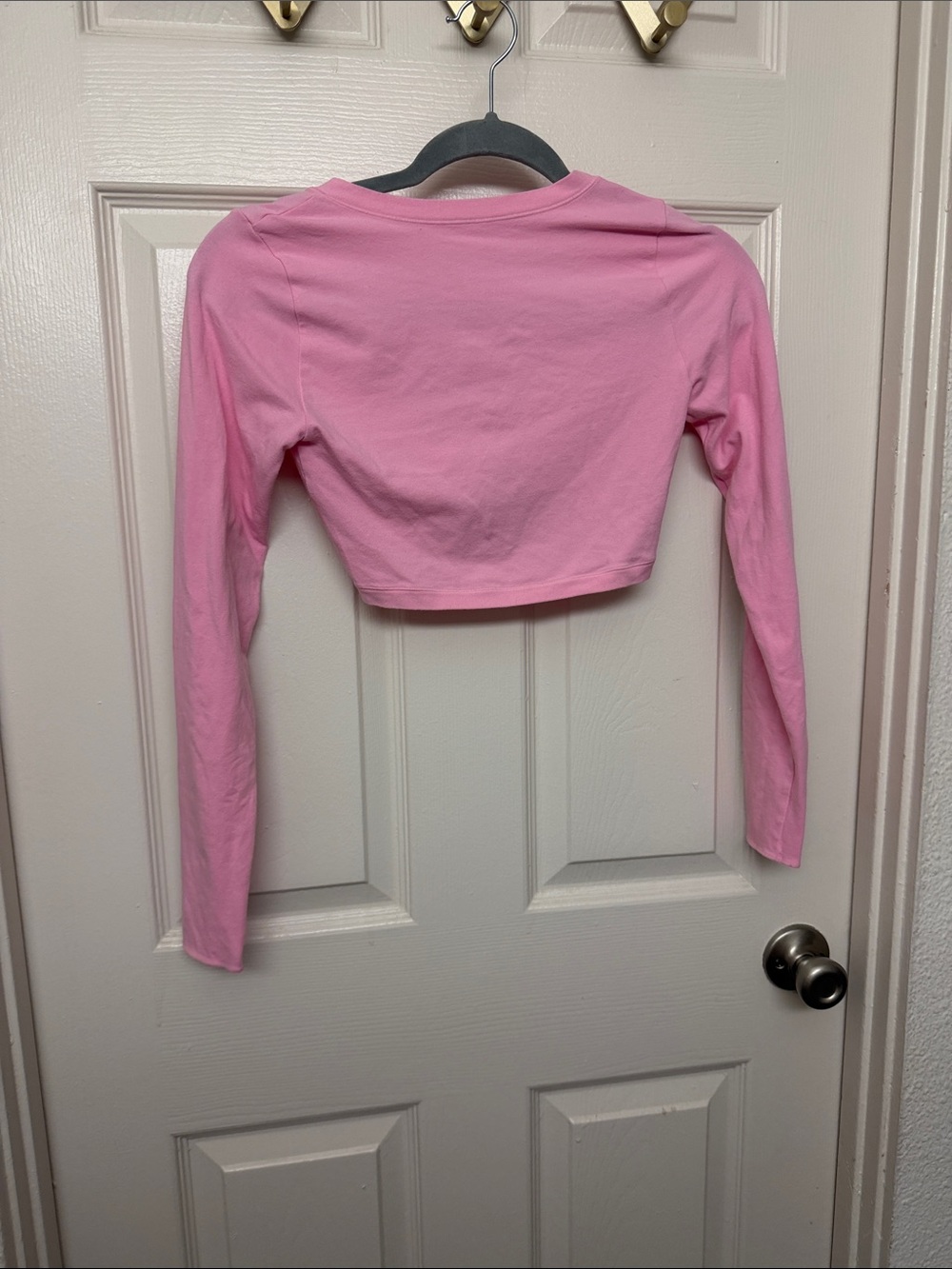 Skims Pink open back Long-Sleeve Cropped Top